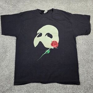 Vintage Phantom of the Opera Shirt Mens XL Black 80s Glow in the Dark‎